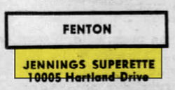 Runyan Lake Food Center (Sunoco Gas, Jennings Superette) - May 10 1960 Ad